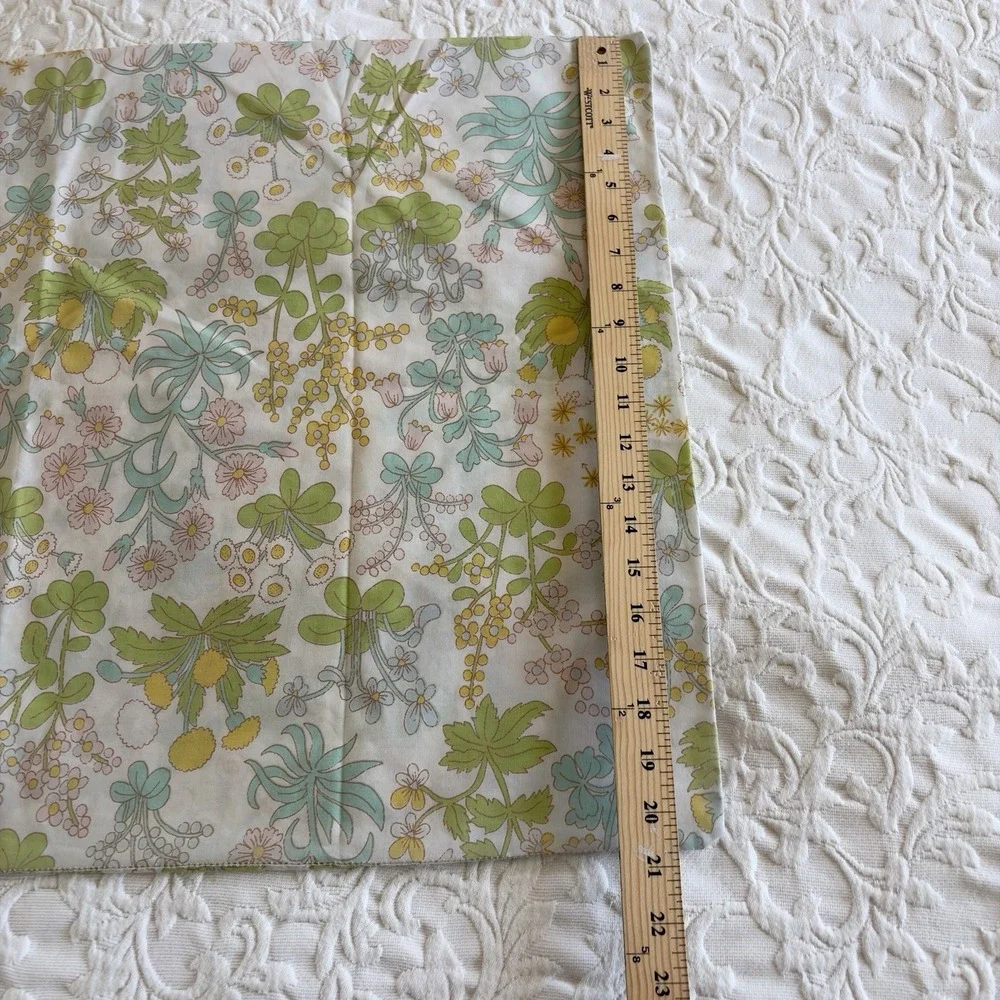 Vtg 70s Wamsutta Retro Mod Floral Pillowcase Flower Power Standard USA‎ made